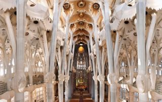 Interior of the Sagrada Familia in Barcelona