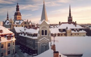 Image of Riga with snowy roofs