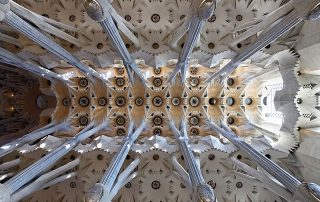 View of the roof of the Sagrada Familia in Barcelona